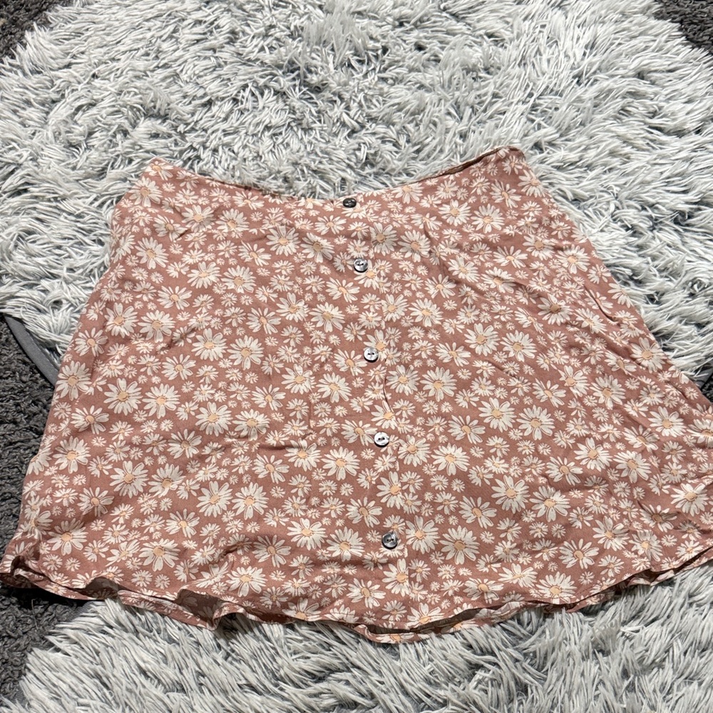 Lily Rose Floral Skater Skirt in Pink and White Size XL